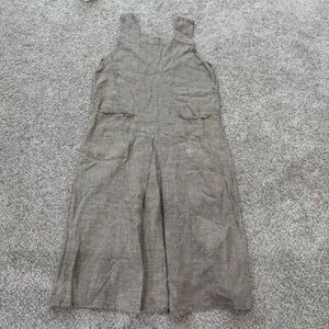 Flax By Jeanne Engelhart Houndstooth Print 100% Linen Sleeveless Maxi Women’s S